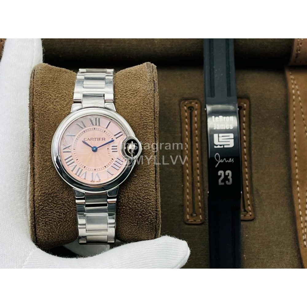 Cartier Eg Factory Fashion 33mm Dial Steel Strap Watch Pink