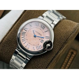 Cartier Eg Factory Fashion 33mm Dial Steel Strap Watch Pink