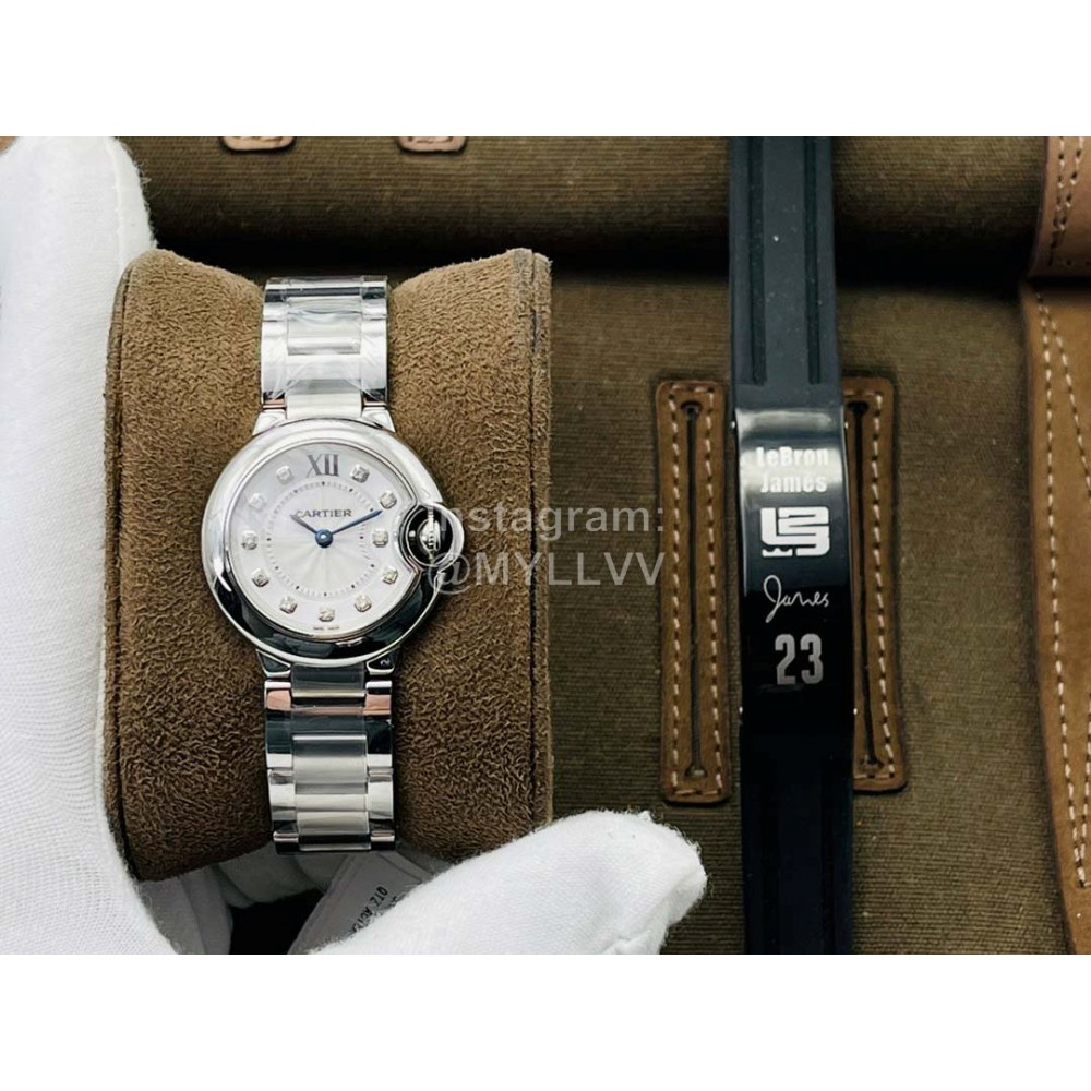 Cartier Eg Factory 33mm Dial Steel Strap Watch Silver