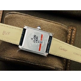 Cartier K11 Factory Tank Series Small Square Dial Leather Strap Watch