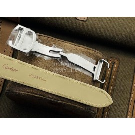 Cartier K11 Factory Tank Series Small Square Dial Leather Strap Watch