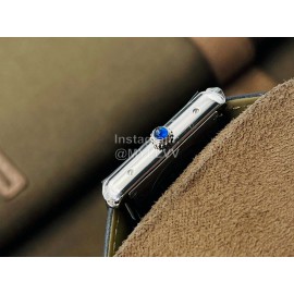 Cartier K11 Factory Tank Series Medium Square Dial Leather Strap Watch
