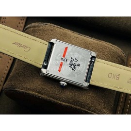 Cartier K11 Factory Tank Series Medium Square Dial Leather Strap Watch