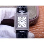 Cartier Tank Reversible Cabriolet Dial Leather Strap Watch Black