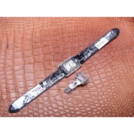 Cartier Tank Reversible Cabriolet Dial Leather Strap Watch Black