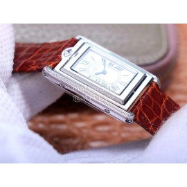Cartier Tank Reversible Cabriolet Dial Leather Strap Watch Brown