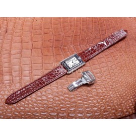 Cartier Tank Reversible Cabriolet Dial Leather Strap Watch Brown