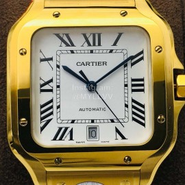 Cartier Bv Factory Square Dial Steel Strap Watch Gold