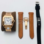 Cartier Bv Factory Square Dial Steel Strap Watch Rose Gold