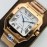 Cartier Bv Factory Square Dial Steel Strap Watch Rose Gold