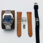 Cartier Bv Factory Navy Square Dial Steel Strap Watch