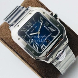 Cartier Bv Factory Navy Square Dial Steel Strap Watch