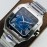 Cartier Bv Factory Navy Square Dial Steel Strap Watch
