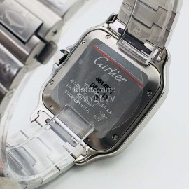 Cartier Bv Factory Navy Square Dial Steel Strap Watch