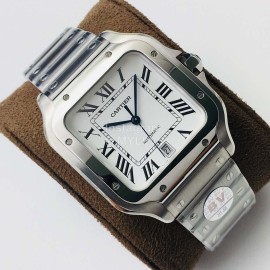 Cartier Bv Factory White Square Dial Steel Strap Watch