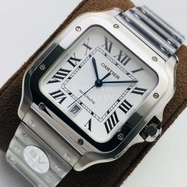 Cartier Bv Factory White Square Dial Steel Strap Watch