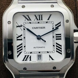 Cartier Bv Factory White Square Dial Steel Strap Watch