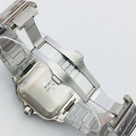 Cartier Bv Factory White Square Dial Steel Strap Watch