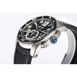 Calibre De Cartier Luminous Calendar Waterproof Mechanical Watch Black