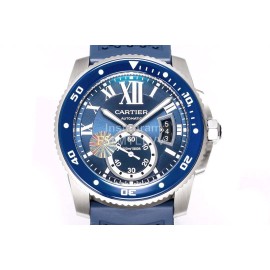 Calibre De Cartier Luminous Calendar Waterproof Mechanical Watch Blue