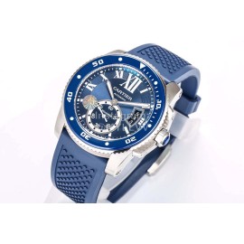 Calibre De Cartier Luminous Calendar Waterproof Mechanical Watch Blue