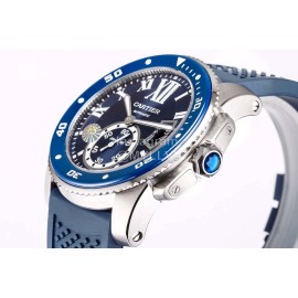 Calibre De Cartier Luminous Calendar Waterproof Mechanical Watch Blue