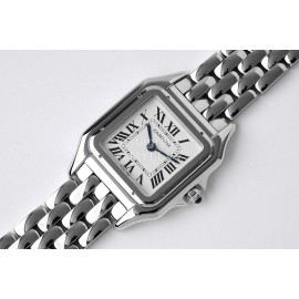 PanthèRe De Cartier Water Resistant Square Dial Watch Silver