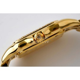 PanthèRe De Cartier Water Resistant Diamond Square Dial Watch Gold