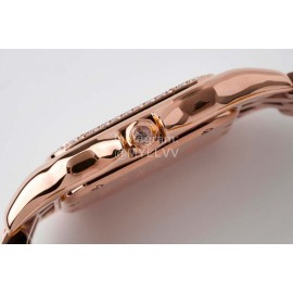 PanthèRe De Cartier Water Resistant Diamond Square Dial Watch Rose Gold