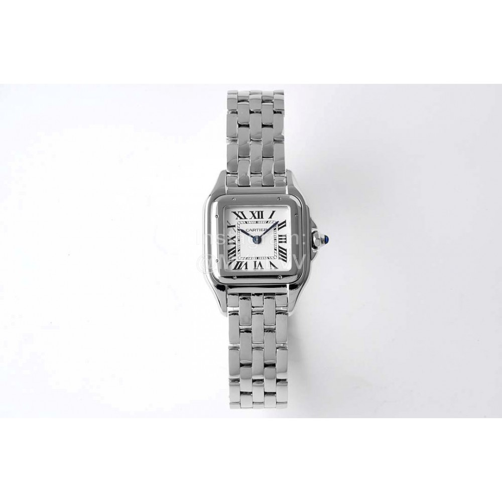 PanthèRe De Cartier Square Dial Water Resistant Watch Silver