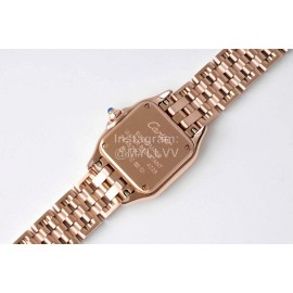 PanthèRe De Cartier Square Dial Water Resistant Watch Rose Gold