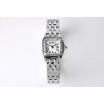 PanthèRe De Cartier Square Dial Diamond Water Resistant Watch Silver
