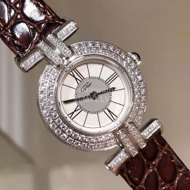 Cartier Libre Series Diamond Dial Quartz Watch For Women Brown