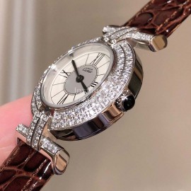 Cartier Libre Series Diamond Dial Quartz Watch For Women Brown