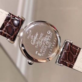 Cartier Libre Series Diamond Dial Quartz Watch For Women Brown