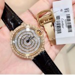 Cartier 316l Refined Steel Zircon Mosaic Watch For Women Black