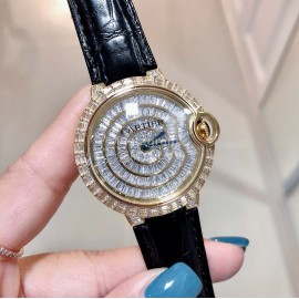 Cartier 316l Refined Steel Zircon Mosaic Watch For Women Black