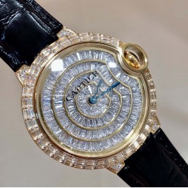 Cartier 316l Refined Steel Zircon Mosaic Watch For Women Black