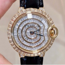 Cartier 316l Refined Steel Zircon Mosaic Watch For Women Black