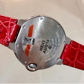 Cartier 316l Refined Steel Zircon Mosaic Watch For Women Red