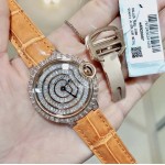 Cartier 316l Refined Steel Zircon Mosaic Watch For Women Brown