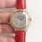 Cartier 316l Refined Steel Zircon Mosaic Watch Red For Women