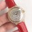 Cartier 316l Refined Steel Zircon Mosaic Watch Red For Women