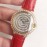 Cartier 316l Refined Steel Zircon Mosaic Watch Red For Women