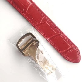 Cartier 316l Refined Steel Zircon Mosaic Watch Red For Women