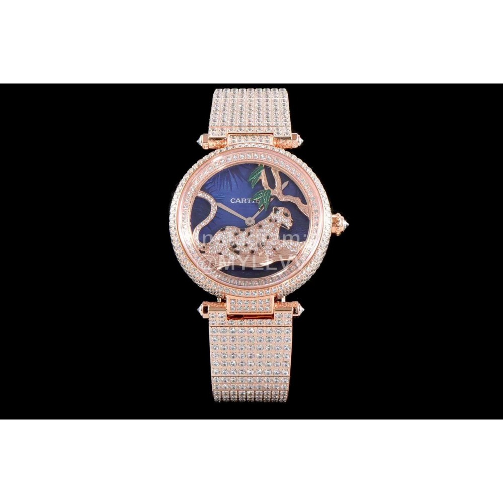 Cartier Creative Gem Cheetah Quartz Watch Rose Gold