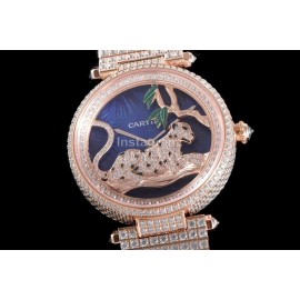 Cartier Creative Gem Cheetah Quartz Watch Rose Gold