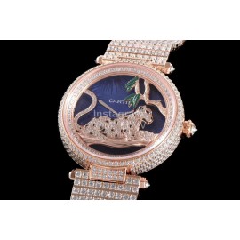 Cartier Creative Gem Cheetah Quartz Watch Rose Gold