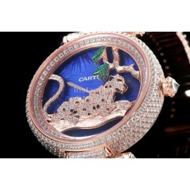 Cartier Creative Gem Cheetah Quartz Watch Rose Gold