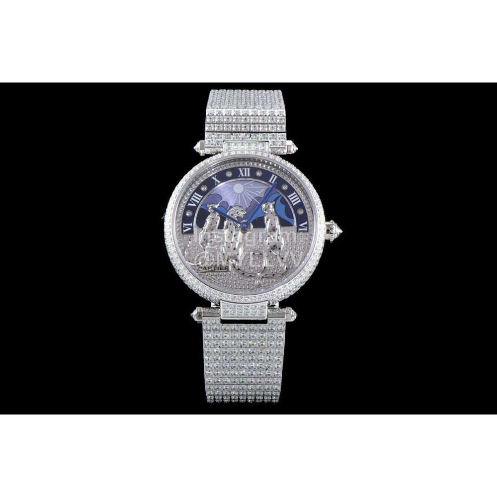Cartier Creative Gem Cheetah Quartz Watch Silver